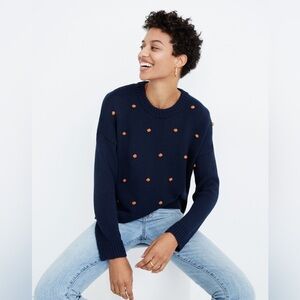 MADEWELL Wellesley Bobble Pullover Sweater in Dark Nightfall